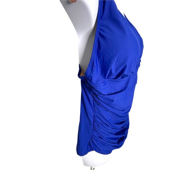 J.Crew Ruched Femme One Piece Swimsuit Regal Blue 24 NEW - Picture 9 of 13